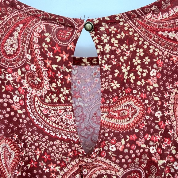 Maurices 24/7 Paisley Jumpsuit XS Sleeveless Smocked Waist Boho Festival Western - Picture 4 of 8